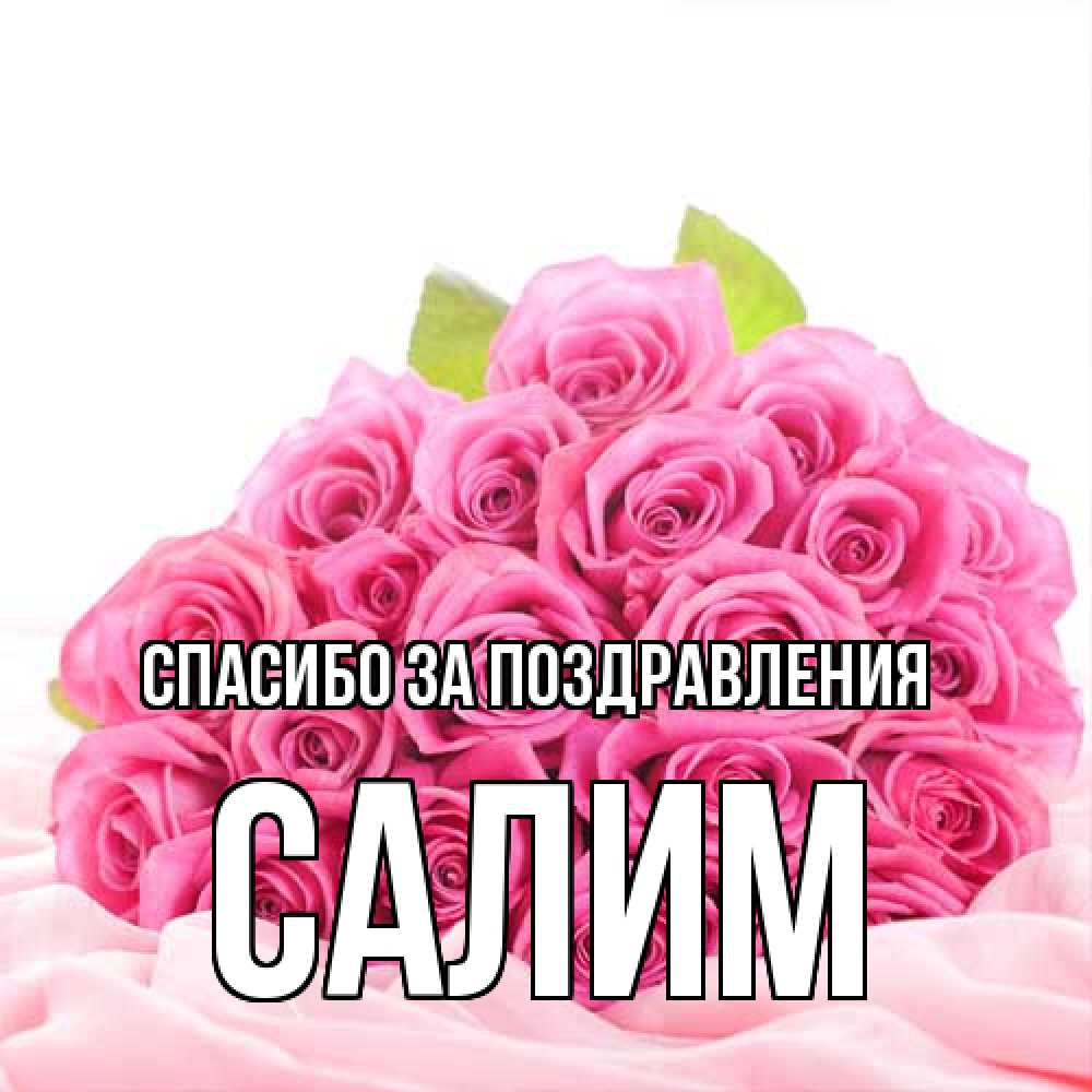 Открытка  с именем. Салим, Спасибо за поздравления  