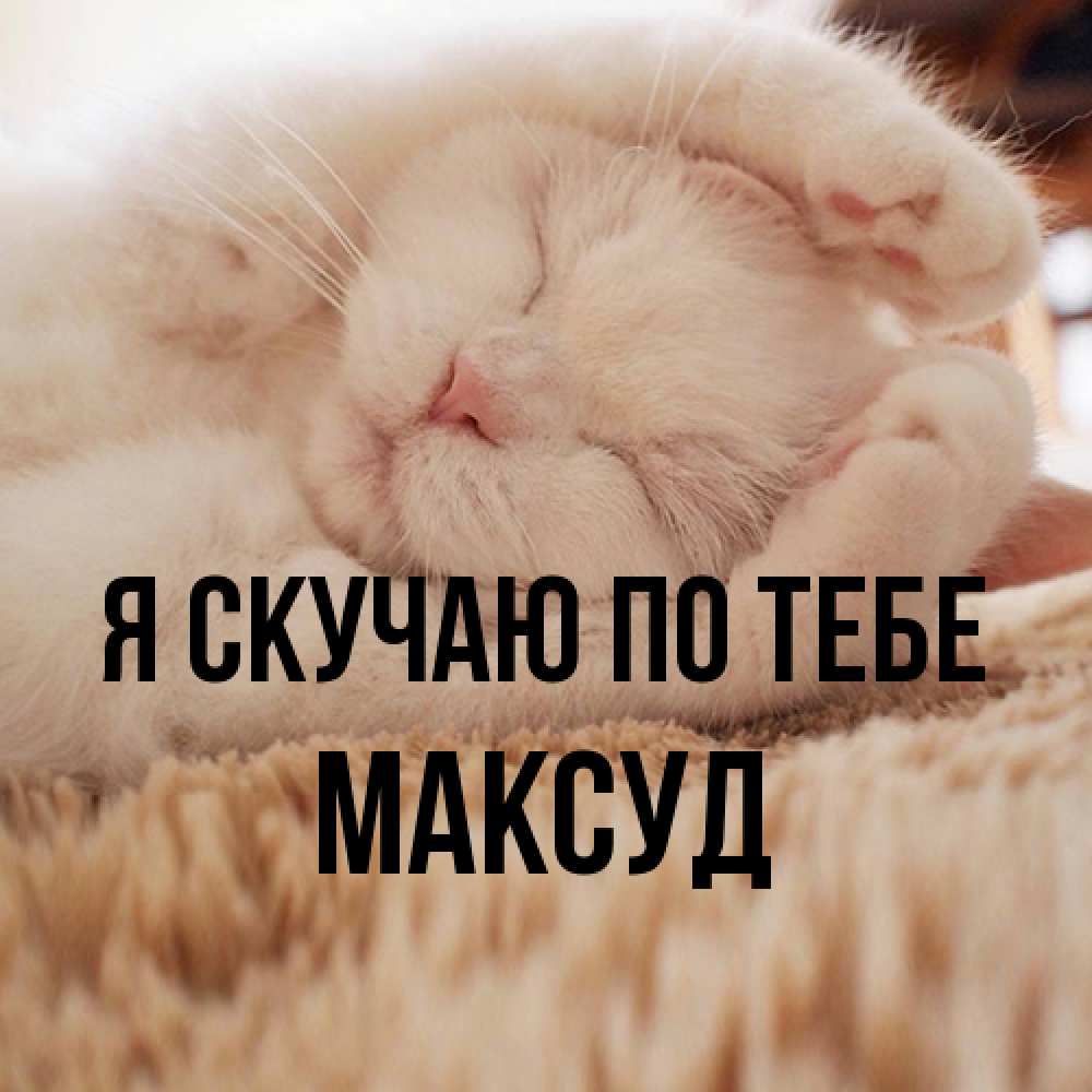 Открытка  с именем. Максуд, Я скучаю по тебе  