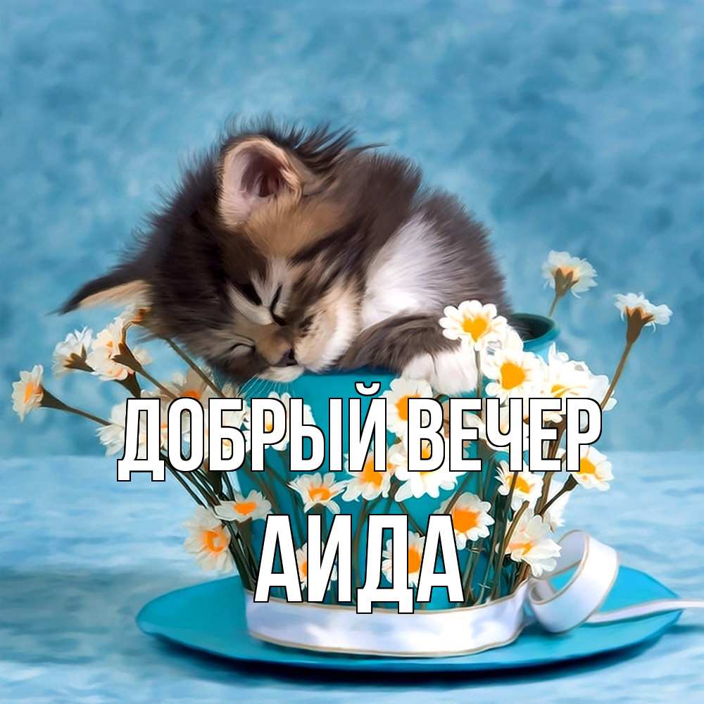 Открытка  с именем. Аида, Добрый вечер  