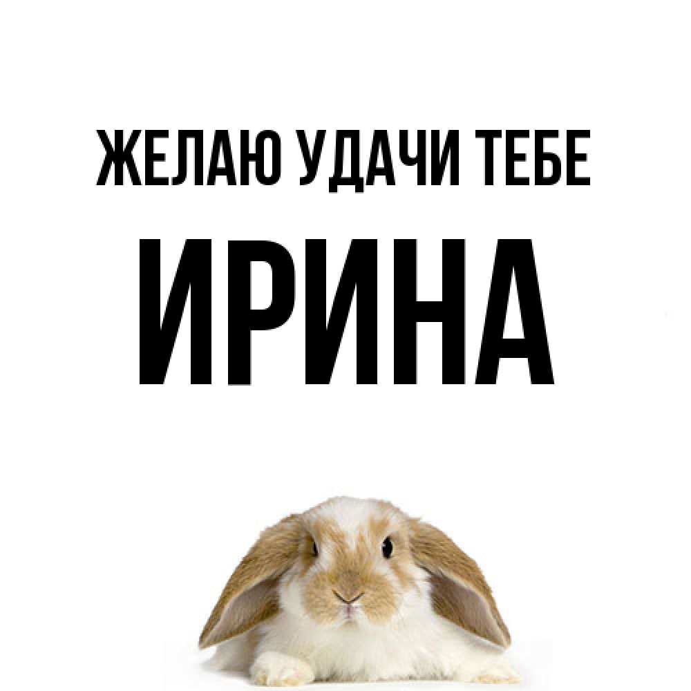 Открытка  с именем. Ирина, Желаю удачи тебе  