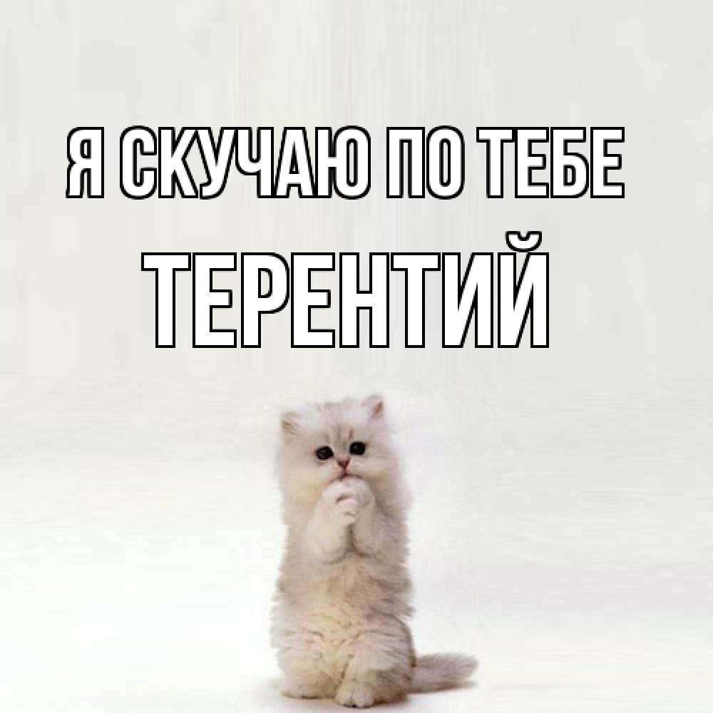 Открытка  с именем. Терентий, Я скучаю по тебе  