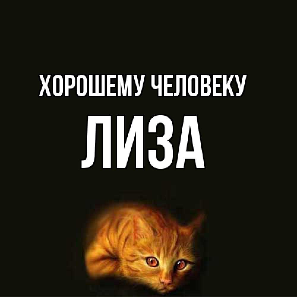 Открытка  с именем. лиза, Хорошему человеку  