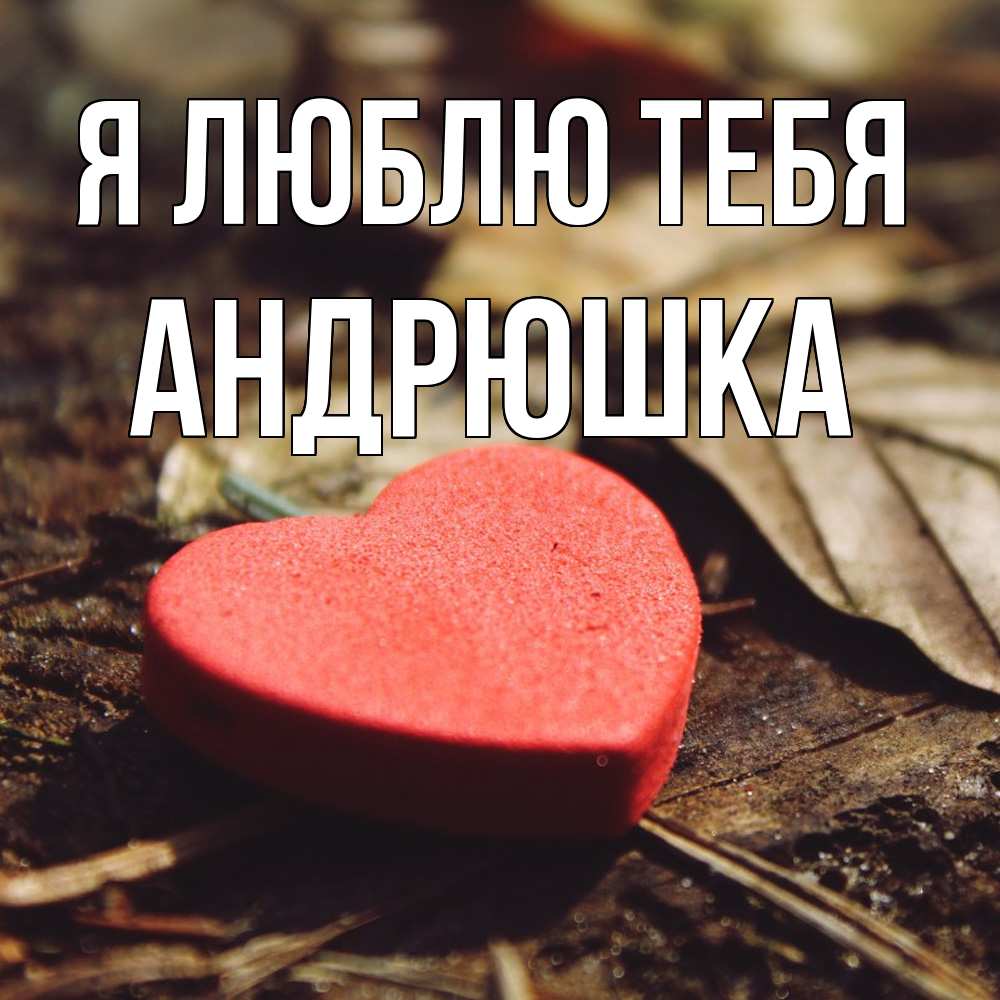 Открытка  с именем. Андрюшка, Я люблю тебя  