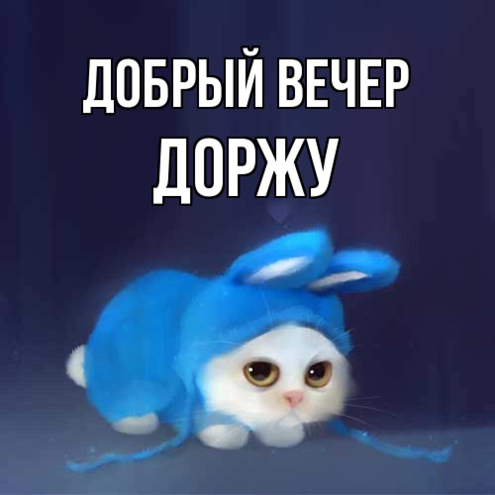 Открытка  с именем. Доржу, Добрый вечер  