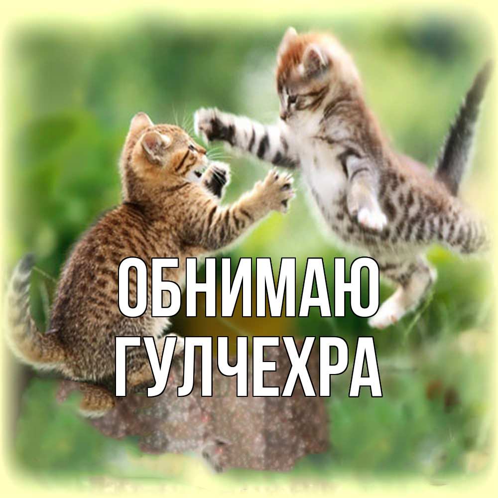 Открытка  с именем. Гулчехра, Обнимаю  