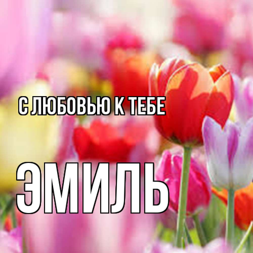 Открытка  с именем. Эмиль, С любовью к тебе  