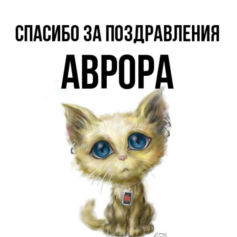 Картинка Спасибо за поздравления, Аврора