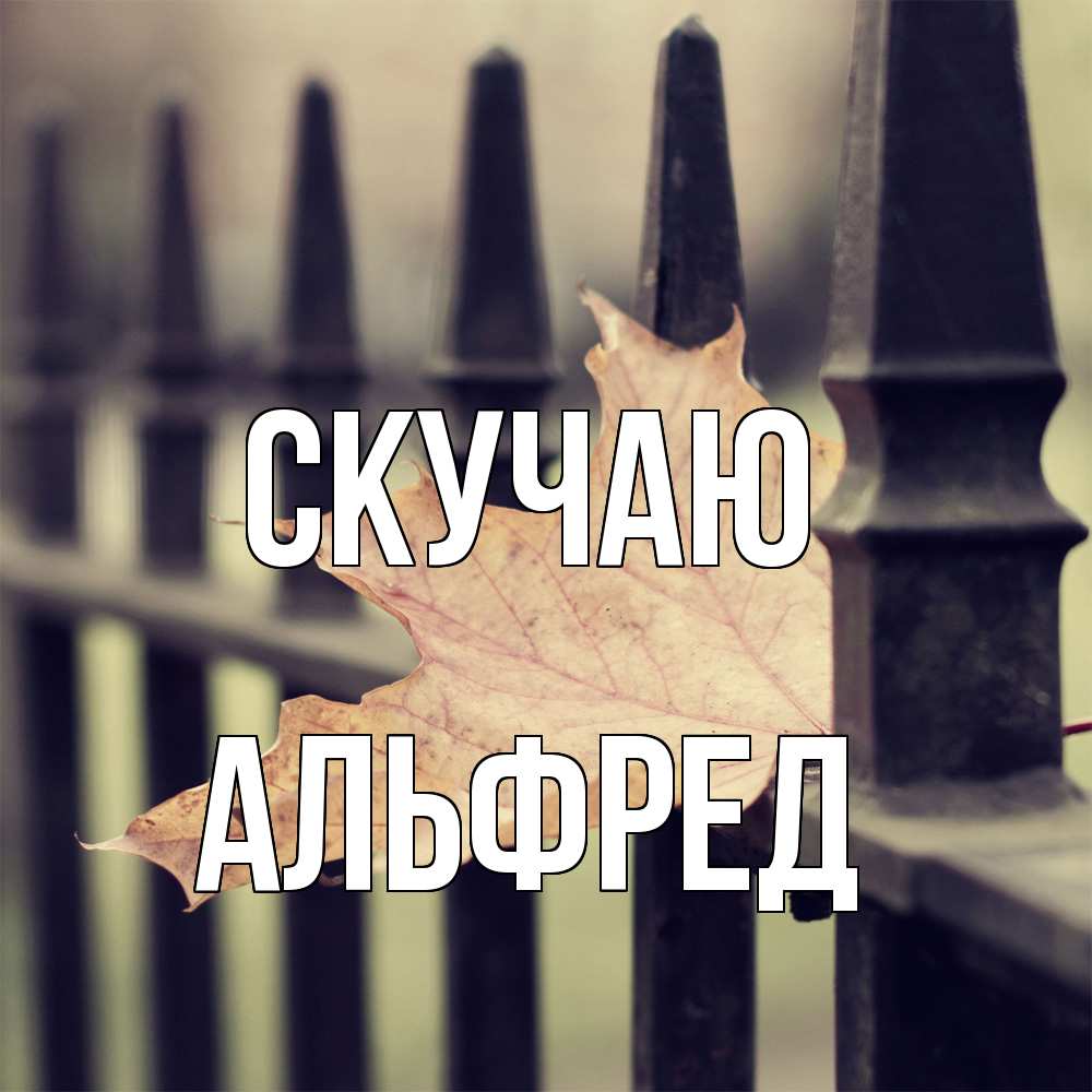 Открытка  с именем. Альфред, Скучаю  