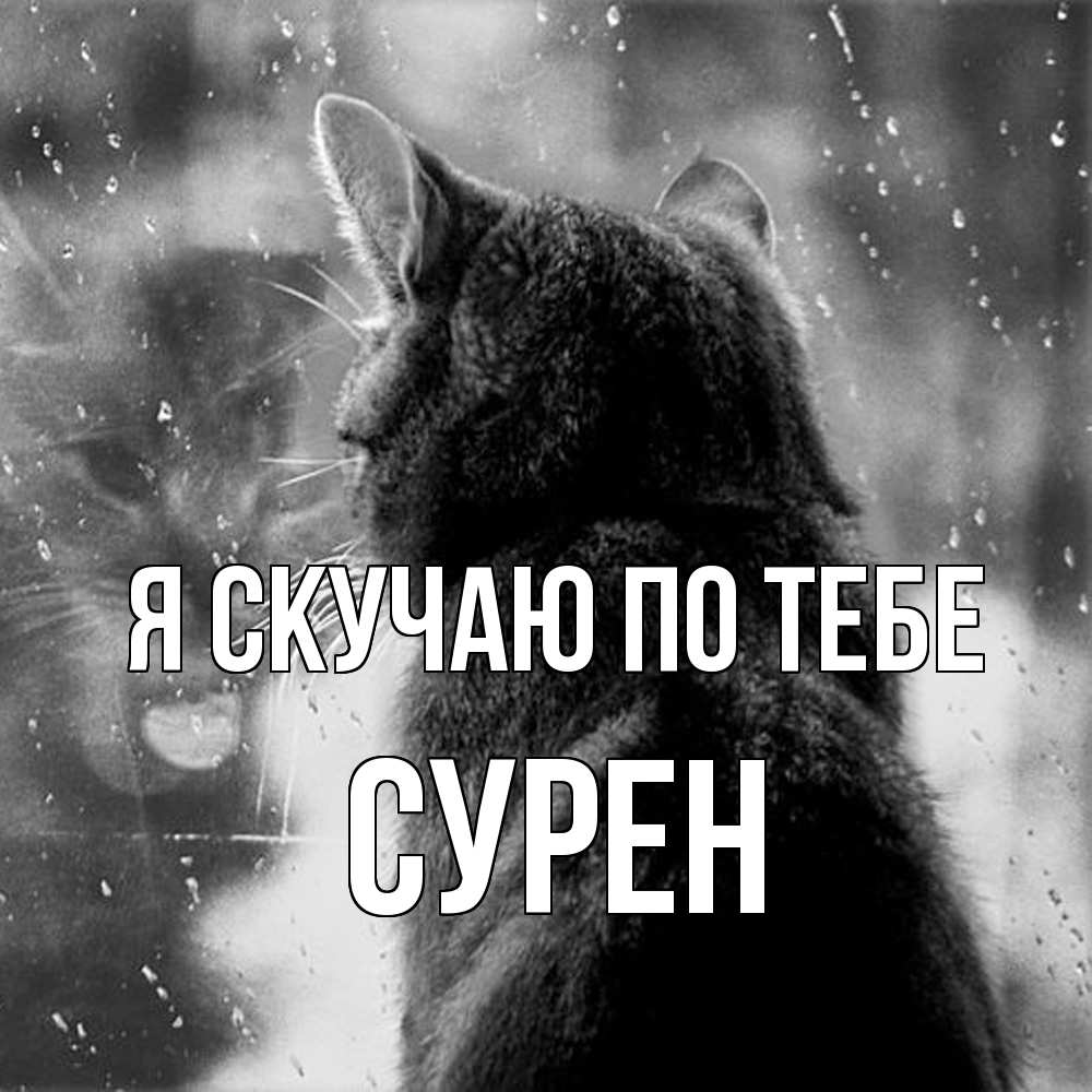 Открытка  с именем. Сурен, Я скучаю по тебе  