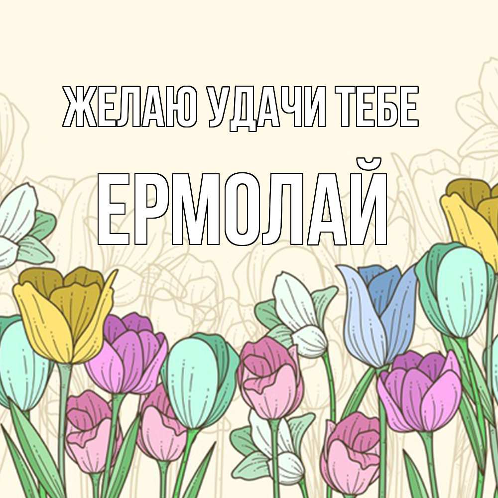 Открытка  с именем. Ермолай, Желаю удачи тебе  