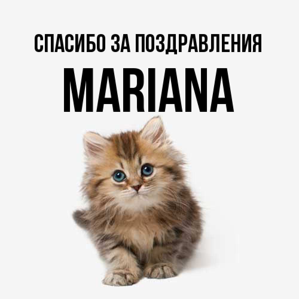 Открытка  с именем. mariana, Спасибо за поздравления  