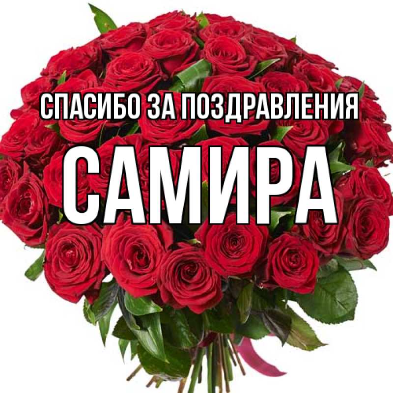 Открытка с именем, Самира, Спасибо за поздравления