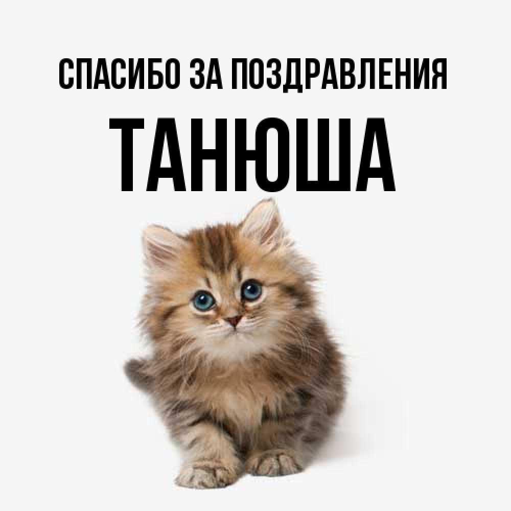 Открытка  с именем. Танюша, Спасибо за поздравления  