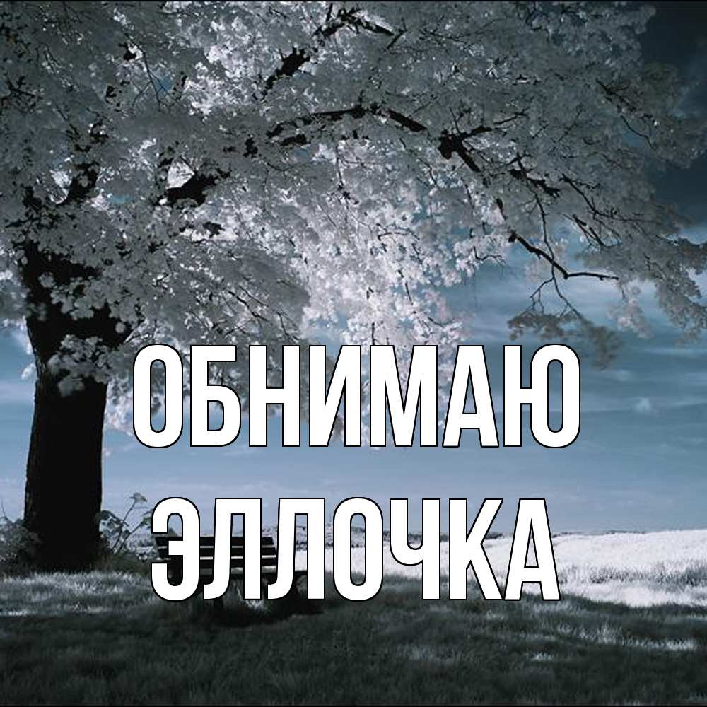 Открытка  с именем. Эллочка, Обнимаю  