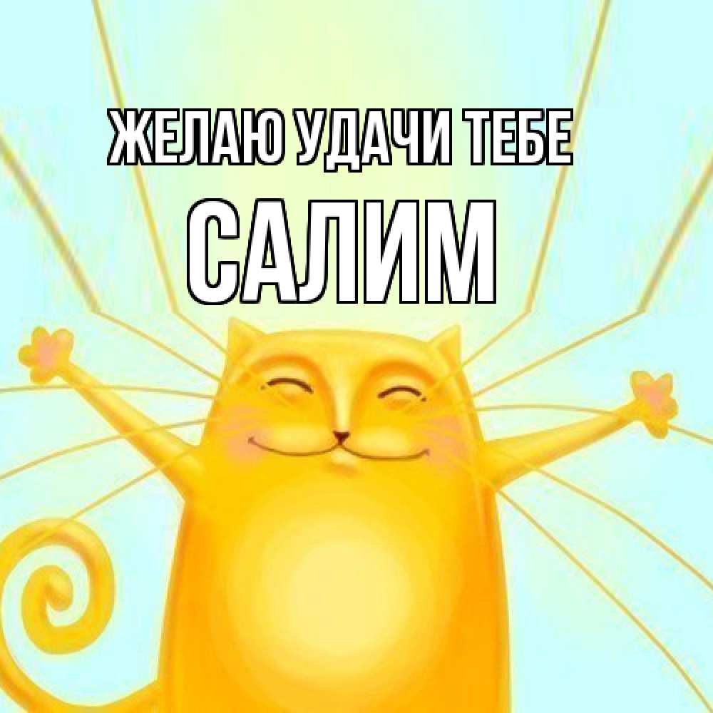 Открытка  с именем. Салим, Желаю удачи тебе  