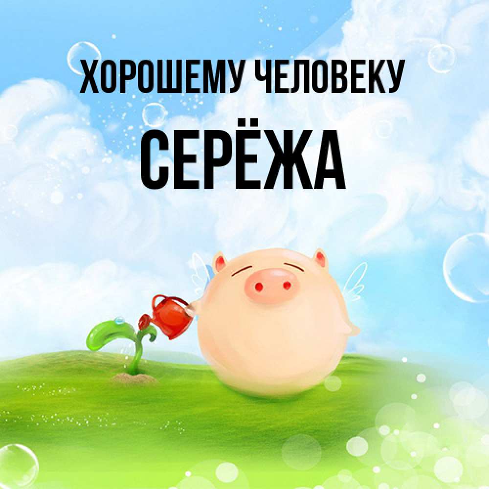 Открытка  с именем. Серёжа, Хорошему человеку  