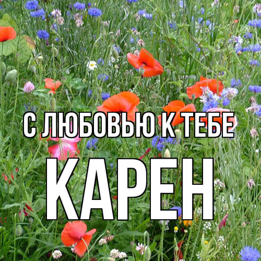 Открытка  с именем. Карен, С любовью к тебе  