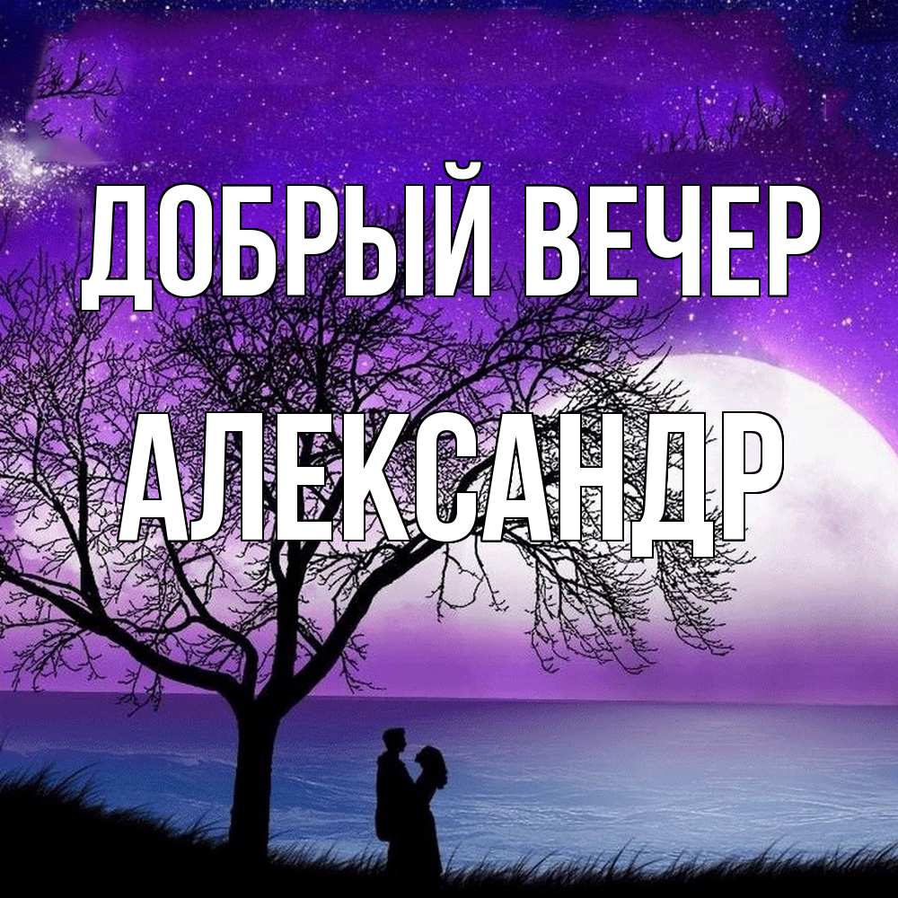 Открытка  с именем. Александр, Добрый вечер  