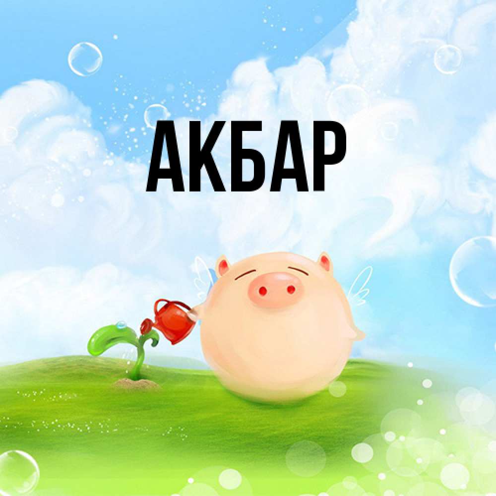 Открытка  с именем. Акбар, Главная  