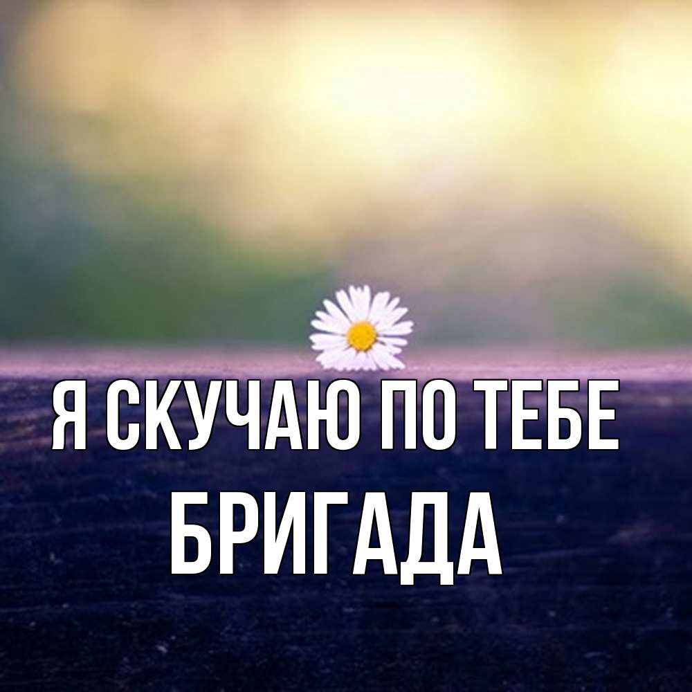 Открытка  с именем. Бригада, Я скучаю по тебе  