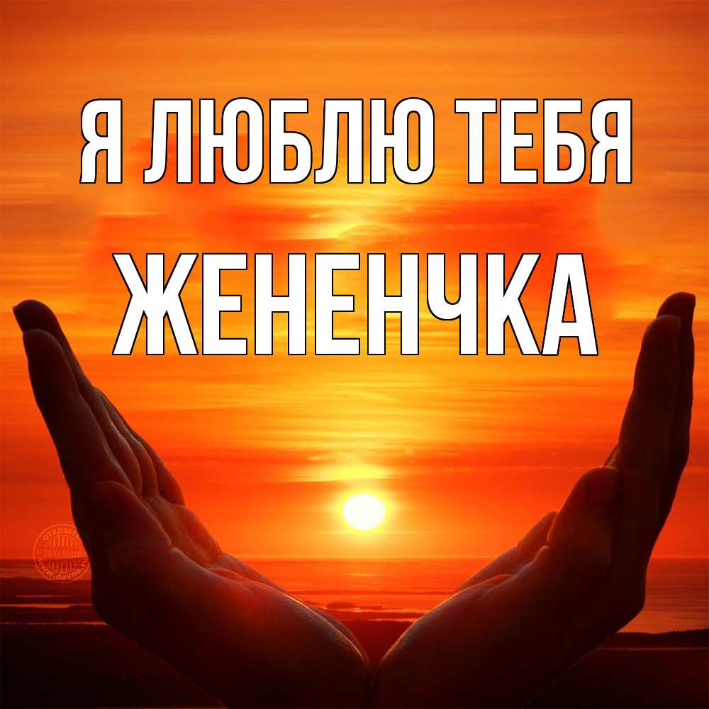 Открытка  с именем. Жененчка, Я люблю тебя  