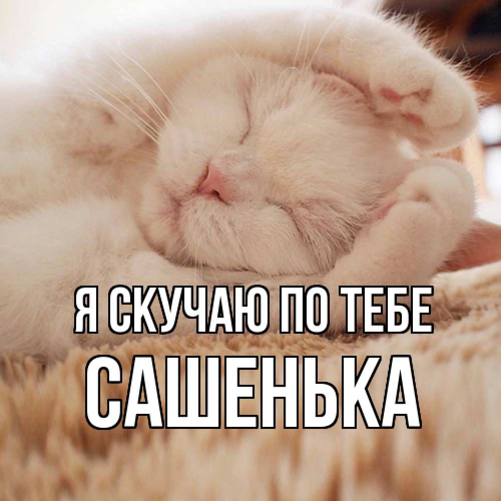 Открытка  с именем. Сашенька, Я скучаю по тебе  