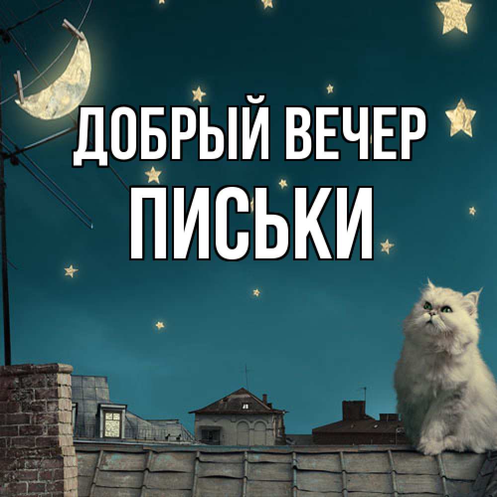 Открытка  с именем. Письки, Добрый вечер  