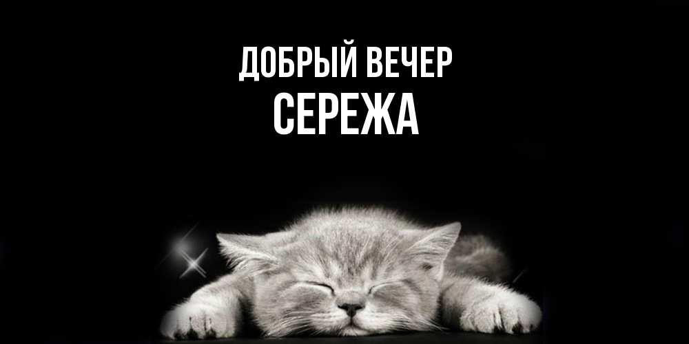 Открытка  с именем. СЕРЕЖа, Добрый вечер  