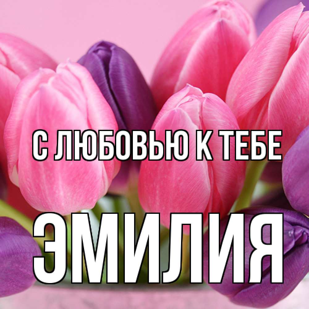 Открытка  с именем. Эмилия, С любовью к тебе  
