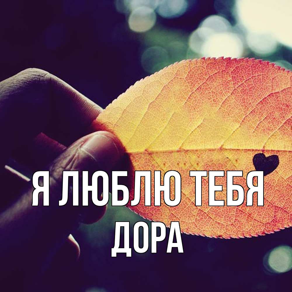 Открытка  с именем. Дора, Я люблю тебя  