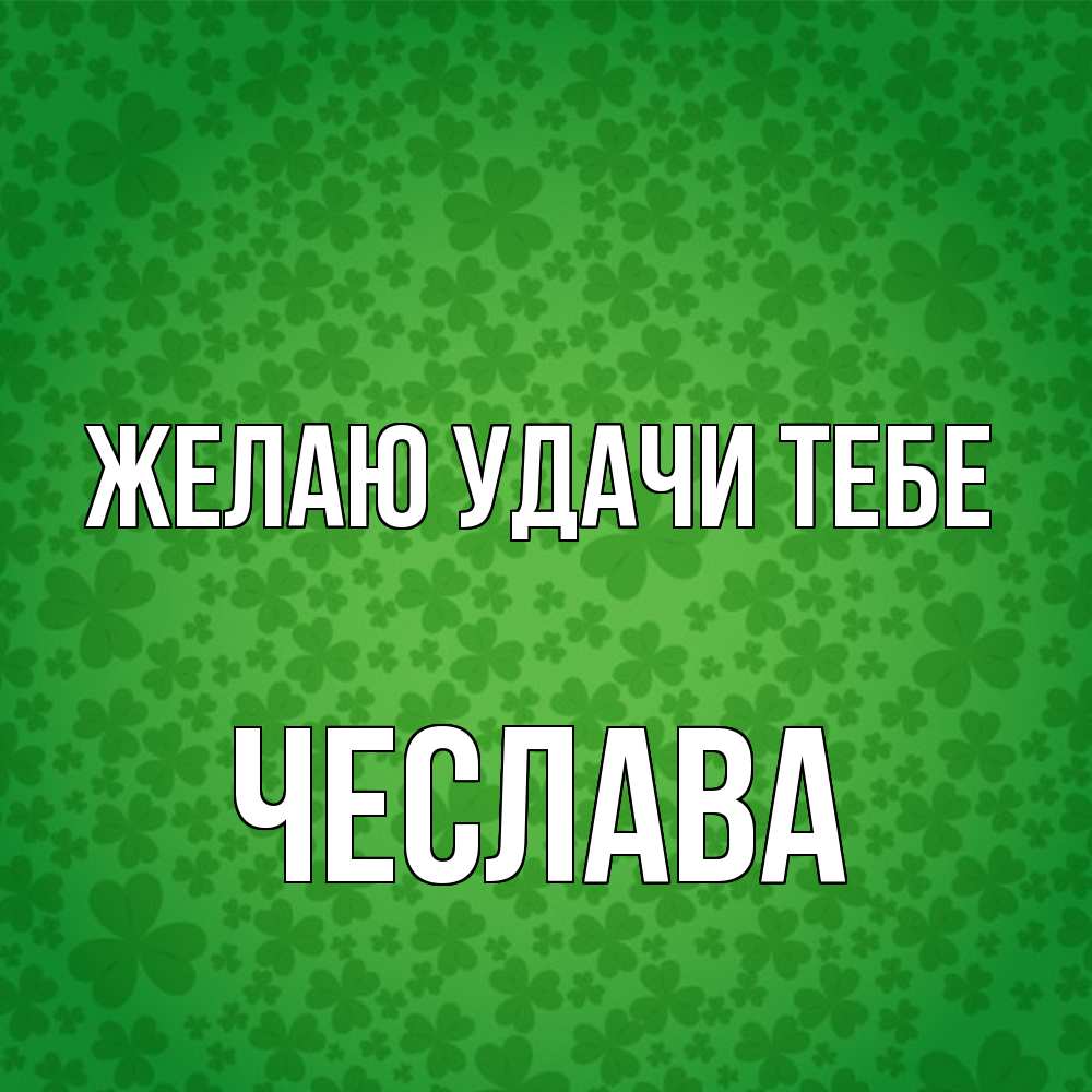 Открытка  с именем. Чеслава, Желаю удачи тебе  