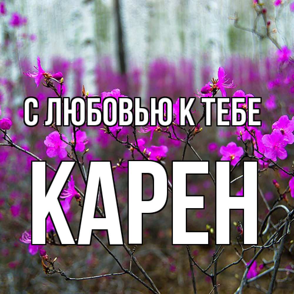 Открытка  с именем. Карен, С любовью к тебе  