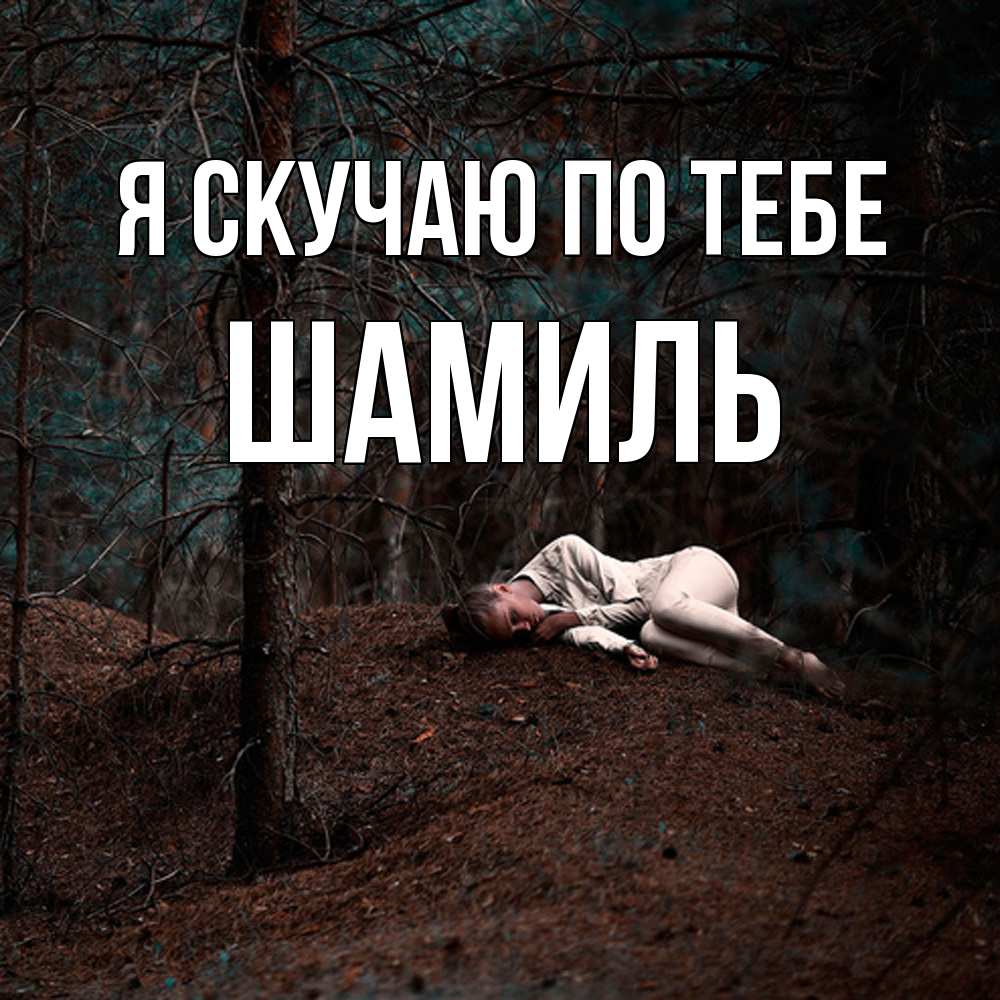 Открытка  с именем. Шамиль, Я скучаю по тебе  