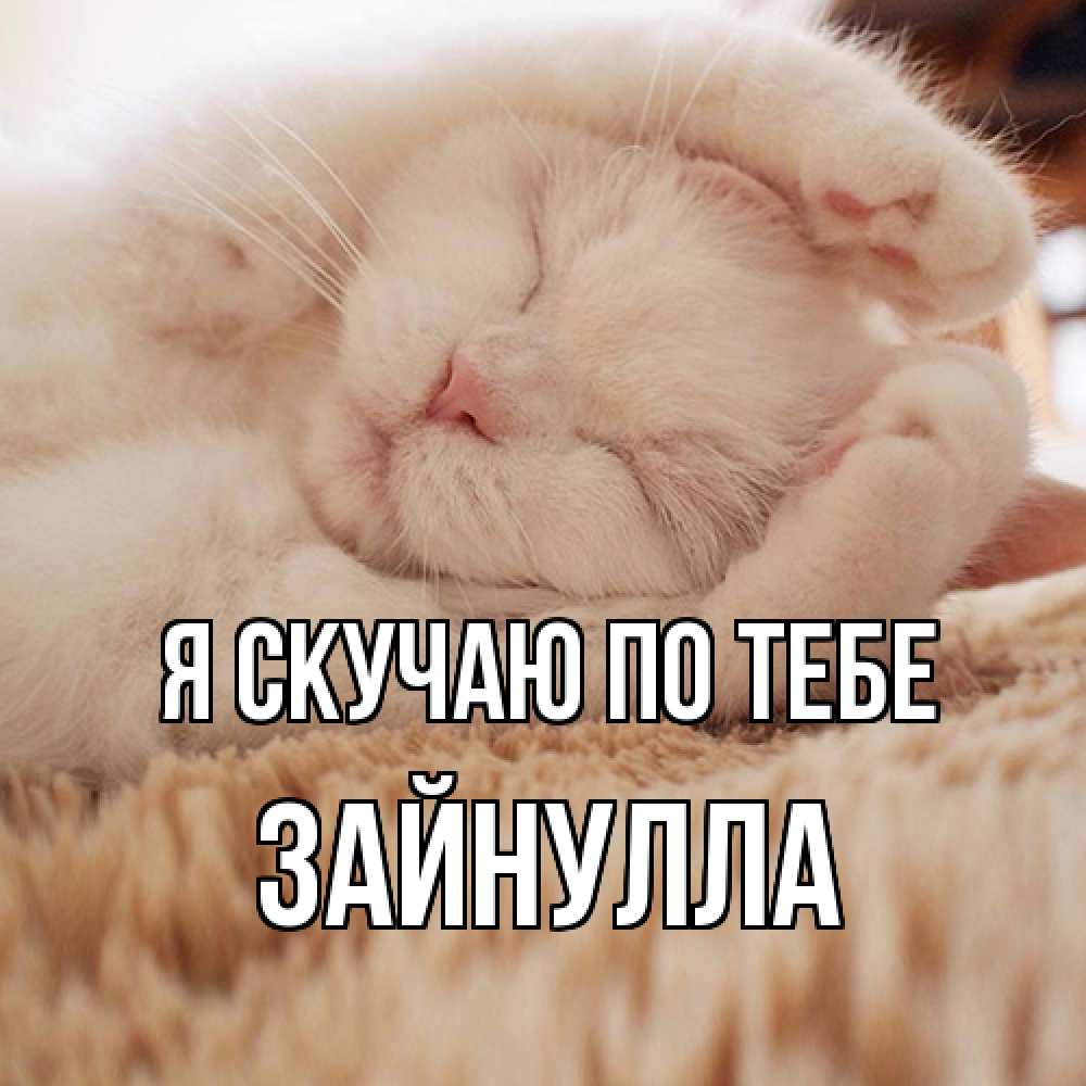 Открытка  с именем. Зайнулла, Я скучаю по тебе  