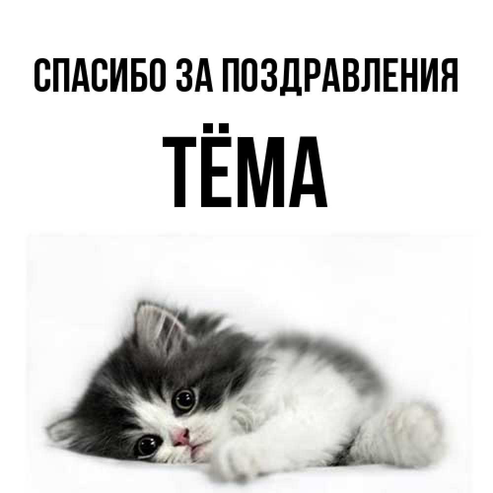Открытка  с именем. Тёма, Спасибо за поздравления  