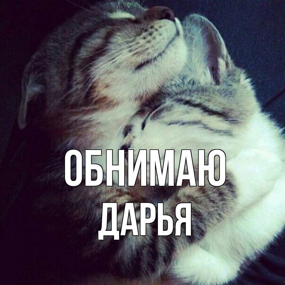 Открытка  с именем. Дарья, Обнимаю  