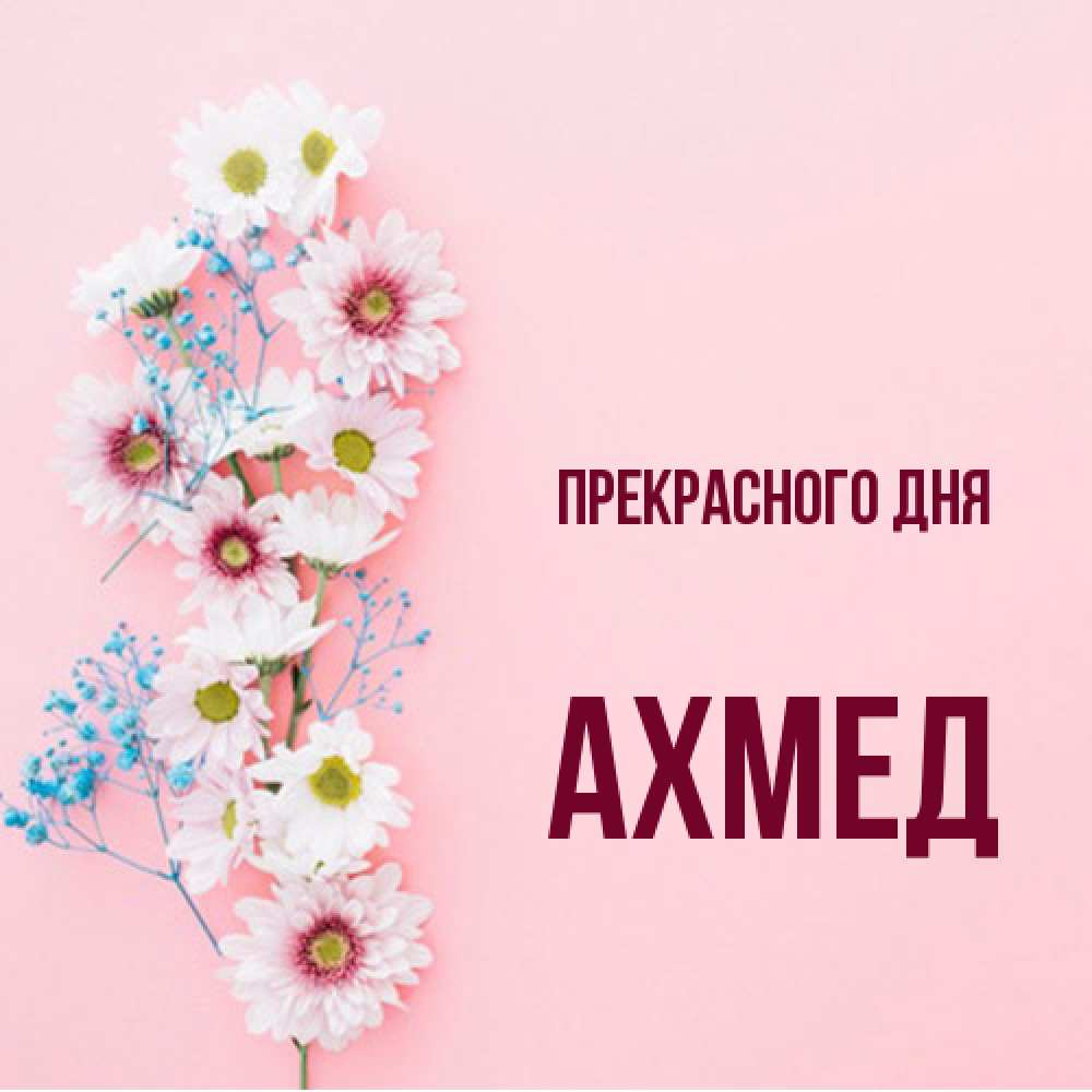 Открытка  с именем. Ахмед, Прекрасного дня  