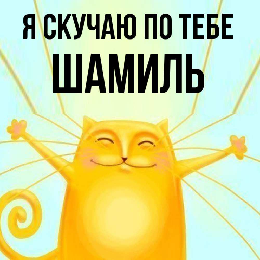 Открытка  с именем. Шамиль, Я скучаю по тебе  