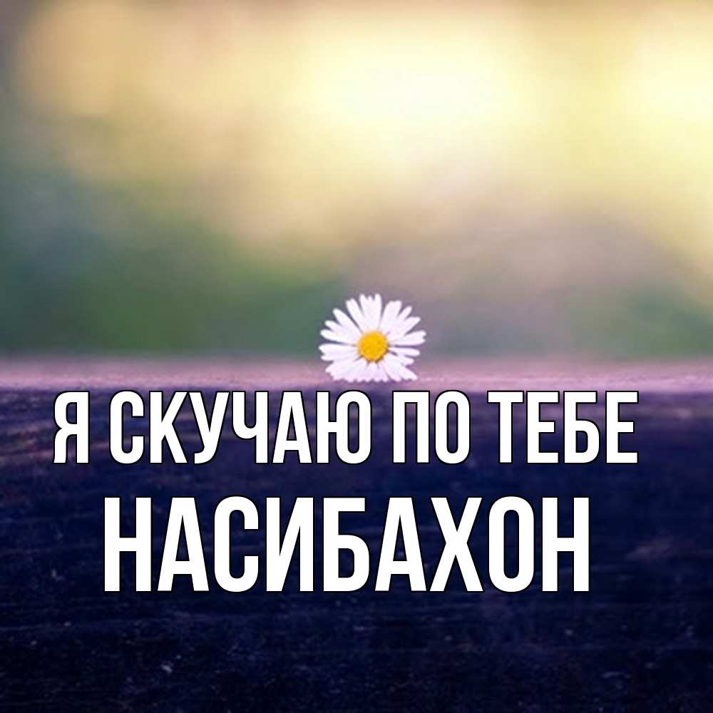 Открытка  с именем. Насибахон, Я скучаю по тебе  