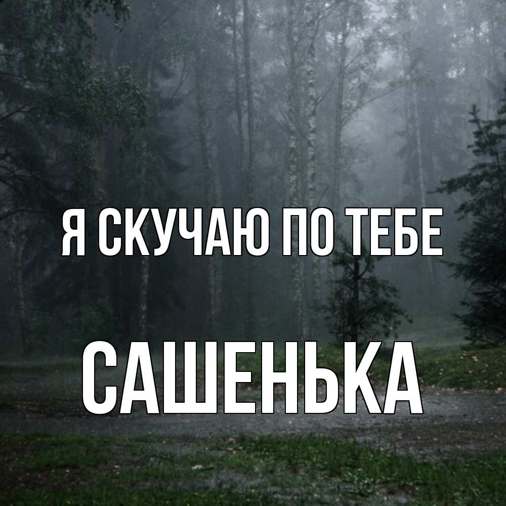 Открытка  с именем. Сашенька, Я скучаю по тебе  