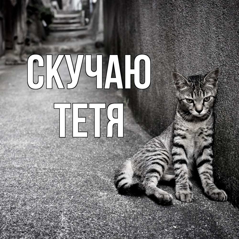 Открытка  с именем. Тетя, Скучаю  