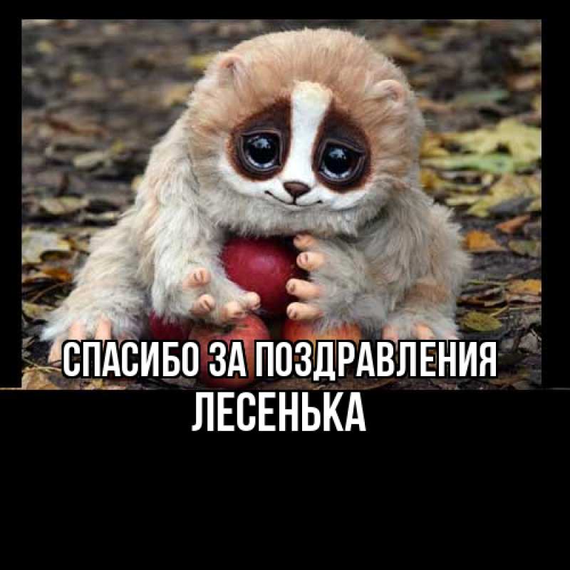 Открытка с именем, Лесенька, Спасибо за поздравления