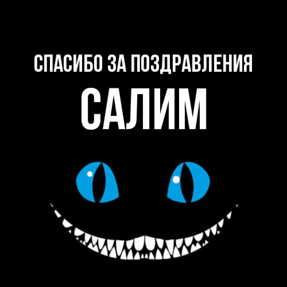 Открытка  с именем. Салим, Спасибо за поздравления  