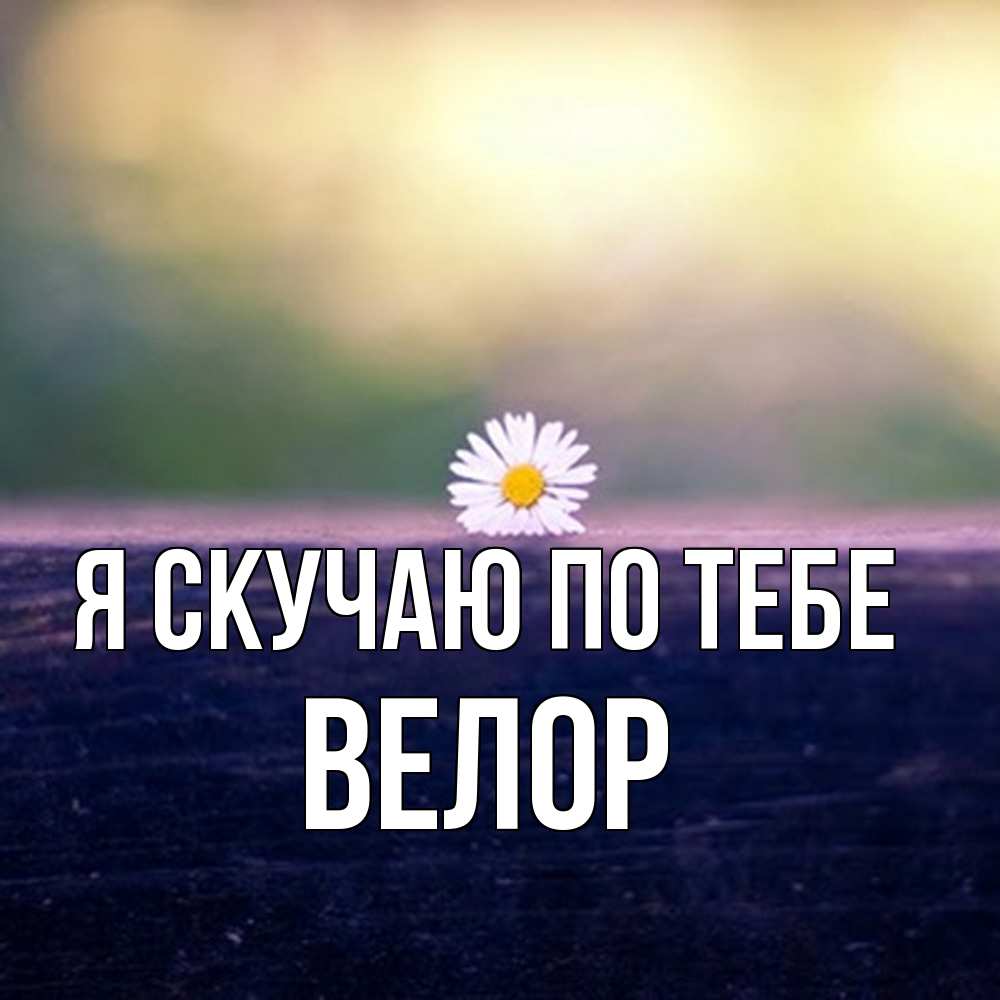 Открытка  с именем. Велор, Я скучаю по тебе  