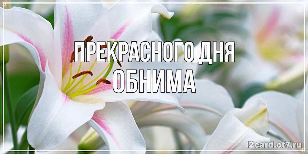 Открытка  с именем. Обнима, Прекрасного дня  