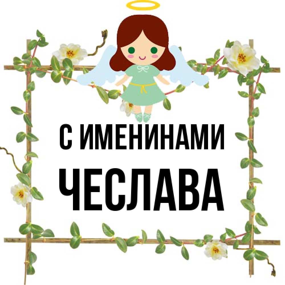 Открытка  с именем. Чеслава, С именинами  