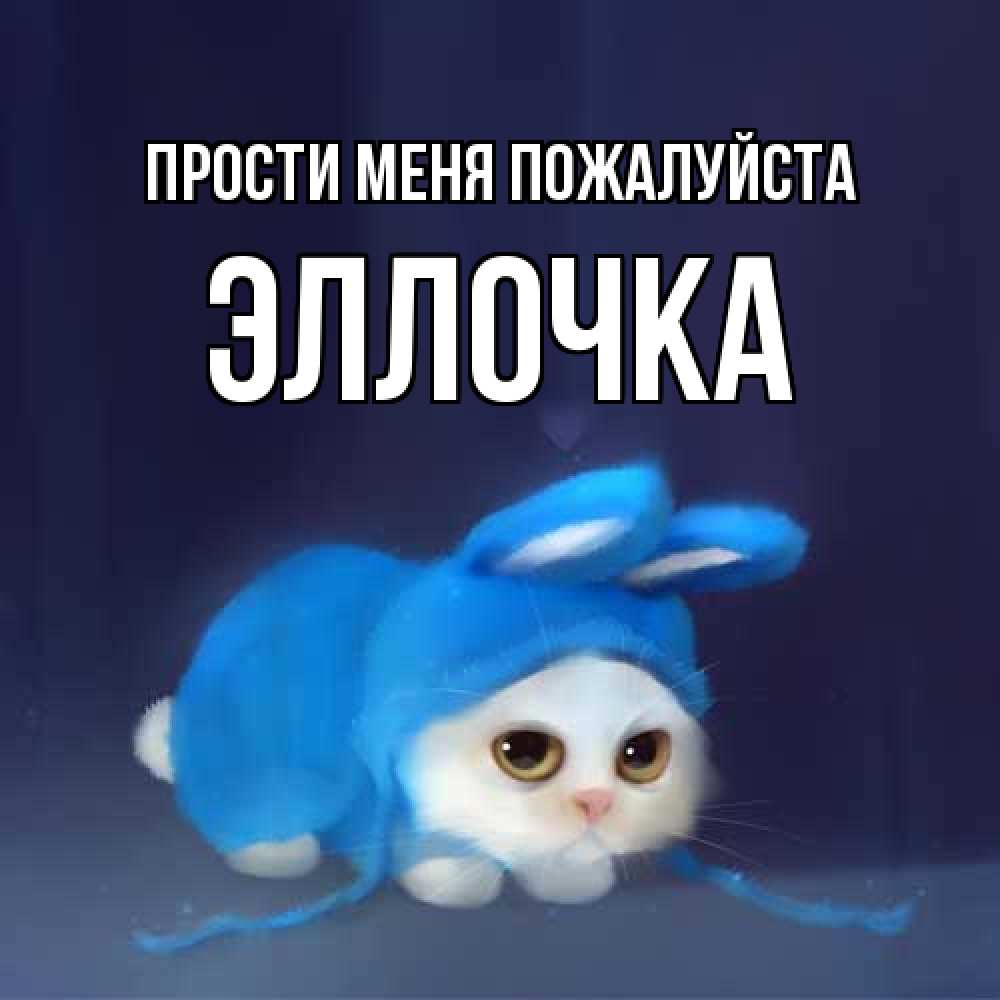 Открытка  с именем. Эллочка, Прости меня пожалуйста  