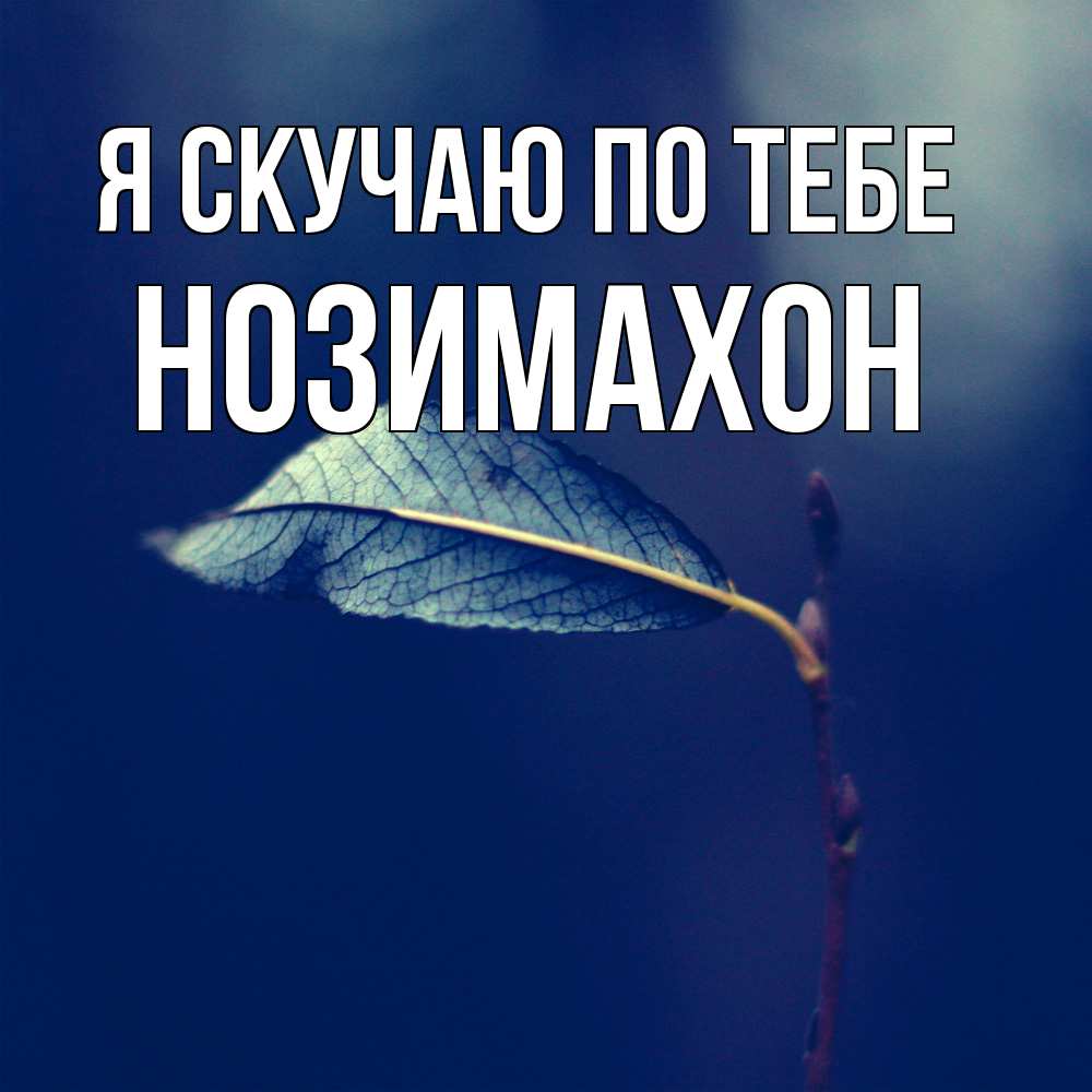 Открытка  с именем. Нозимахон, Я скучаю по тебе  