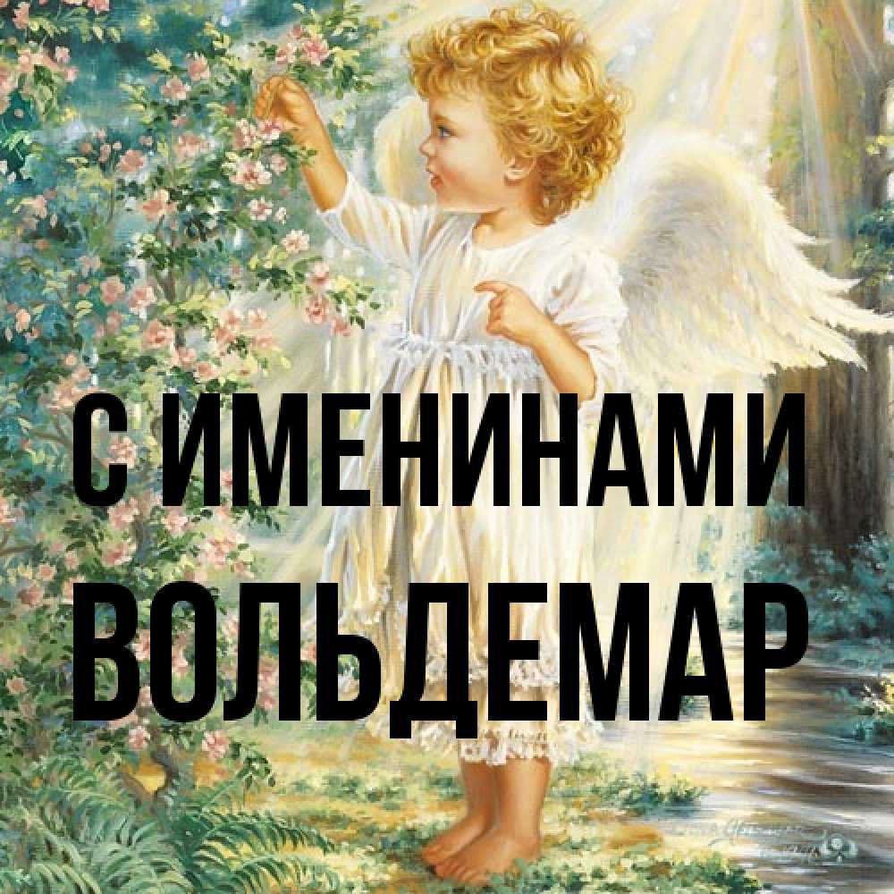 Открытка  с именем. Вольдемар, С именинами  