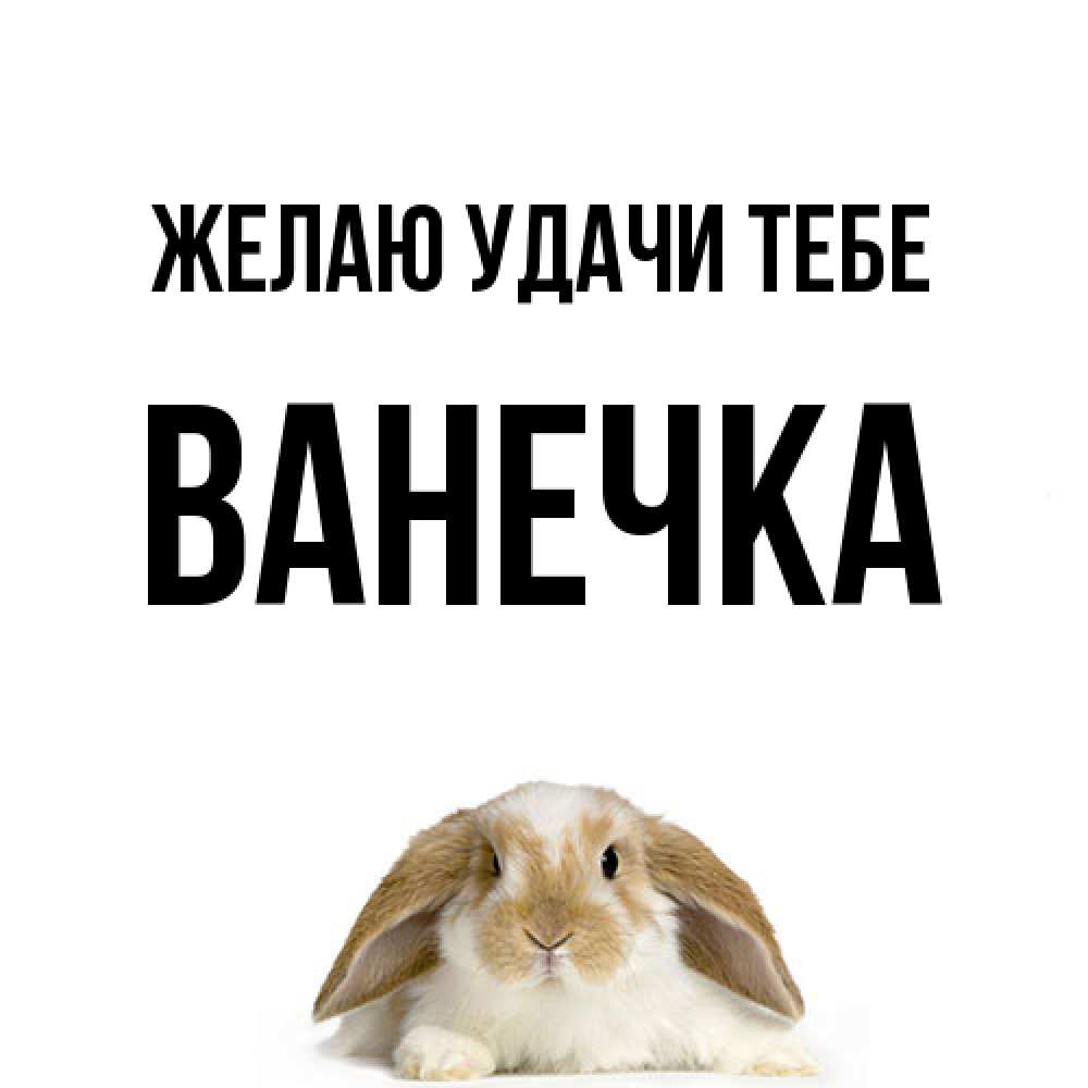 Открытка  с именем. Ванечка, Желаю удачи тебе  